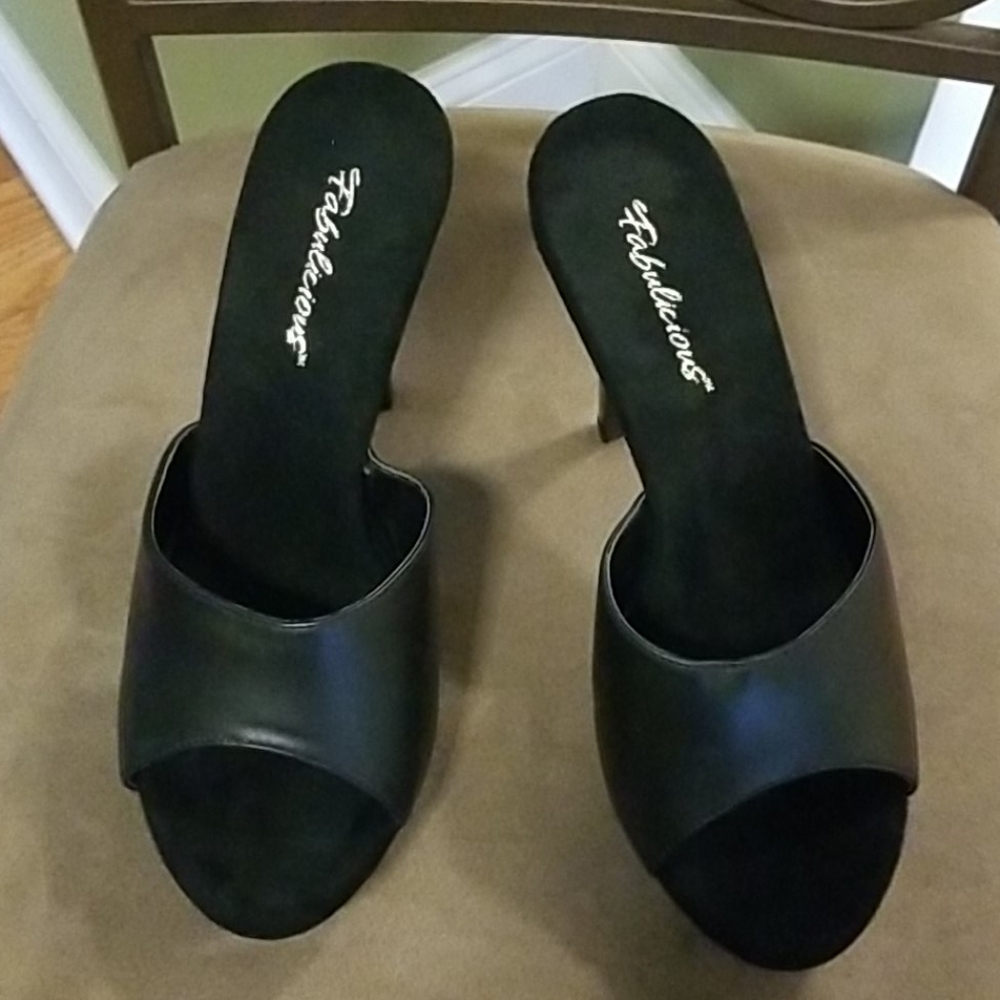 Platform Leather Mules
